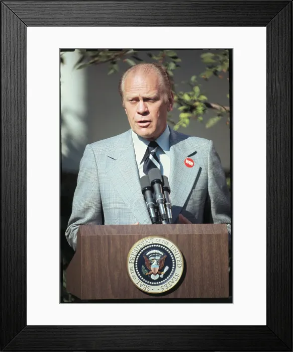 Framed Print : Gerald Ford Holding Press Conference Framed Print : Gerald Ford Holding Press Conference