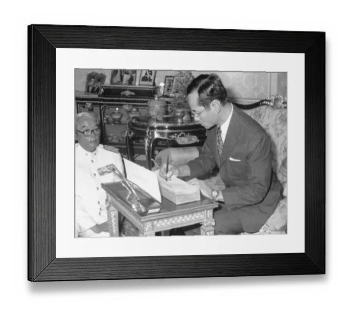 Framed Print : King Bhumibol Adulyadej Signing Thailand's Constitution Framed Print : King Bhumibol Adulyadej Signing Thailand's Constitution