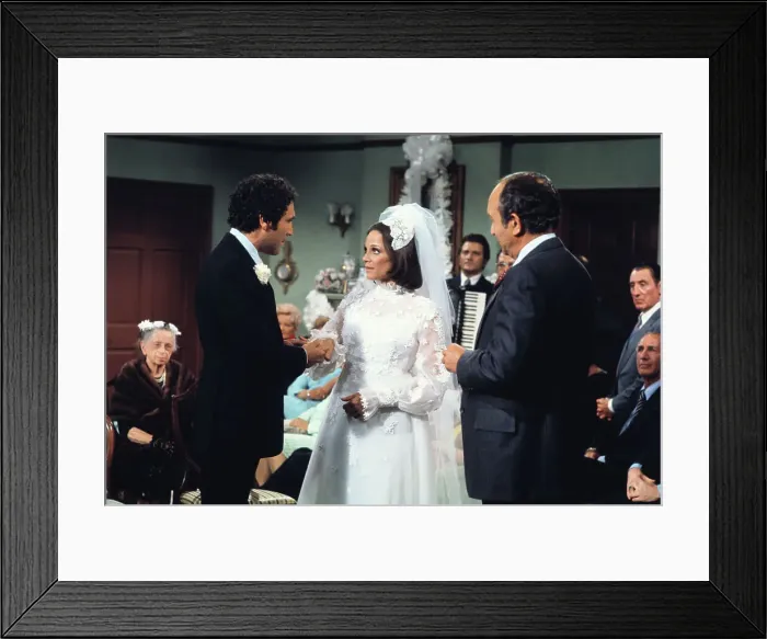 Framed Print : Portrait of Valerie Harper and David Groh in Television Wedding