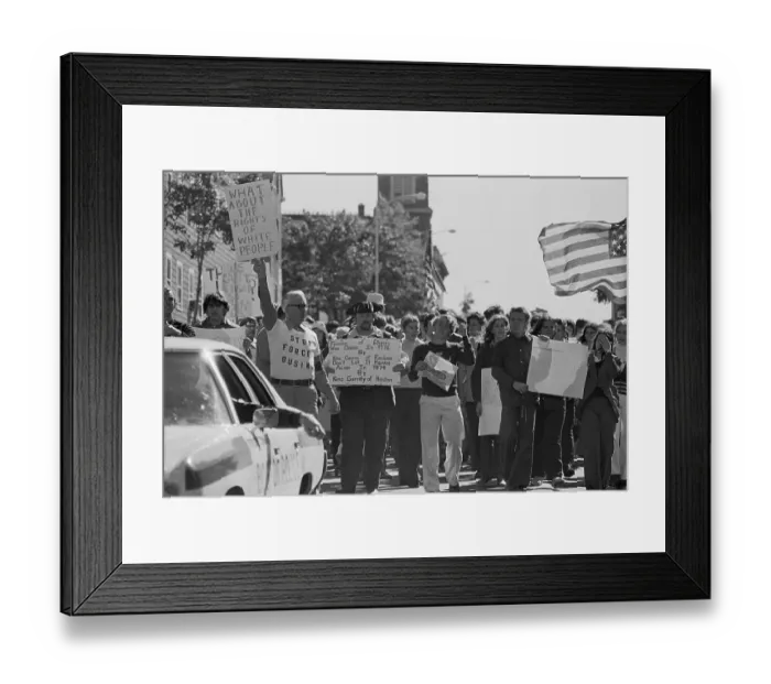 Framed Print : Anti-Busing Demonstrators Marching Framed Print : Anti-Busing Demonstrators Marching