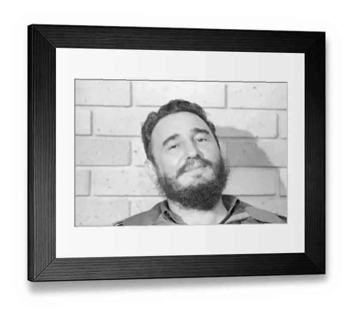 Framed Print : Fidel Castro Posing Against a Wall Framed Print : Fidel Castro Posing Against a Wall