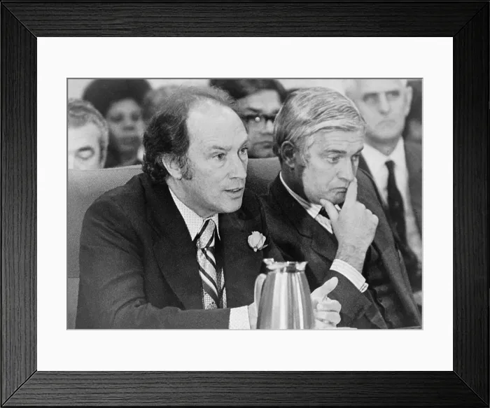 Framed Print : Pierre Trudeau with John Turner Framed Print : Pierre Trudeau with John Turner