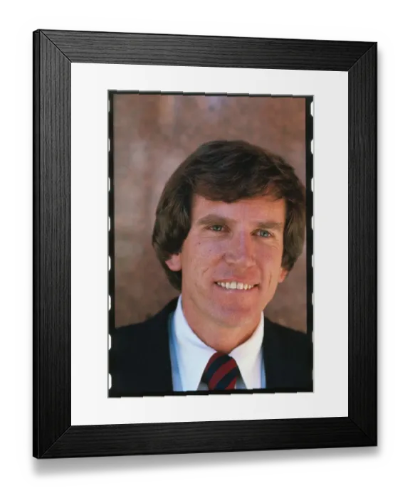 Framed Print : Portrait of Gary Hart Smiling Framed Print : Portrait of Gary Hart Smiling