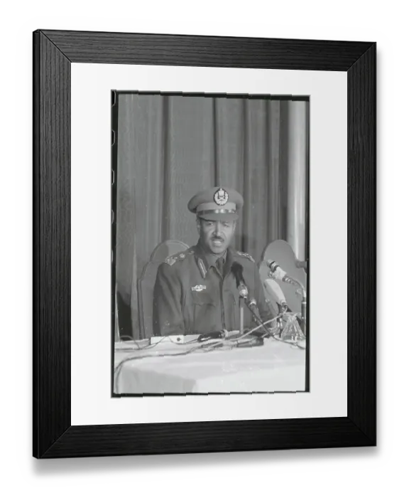 Framed Print : Lieutenant General Aman Andom Speaking at Microphones Framed Print : Lieutenant General Aman Andom Speaking at Microphones