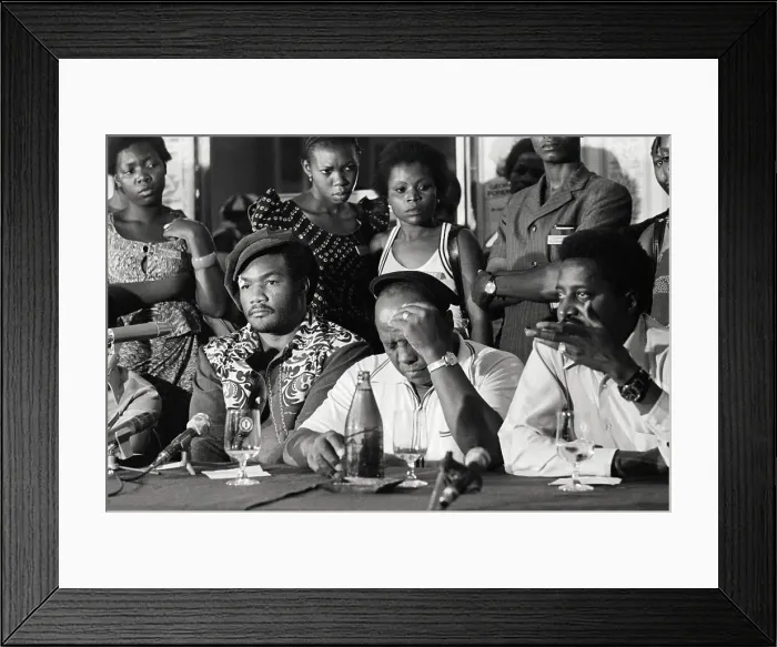 Framed Print : George Foreman and Dick Sadler at Press conference Framed Print : George Foreman and Dick Sadler at Press conference