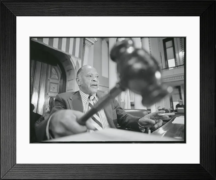 Framed Print : Session Speaker S. Howard Woodson with Gavel in Hand Framed Print : Session Speaker S. Howard Woodson with Gavel in Hand