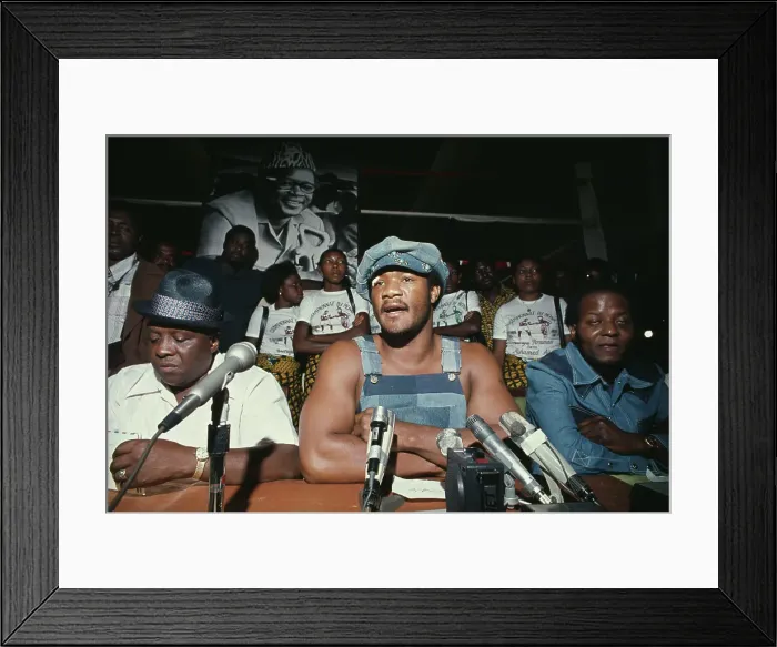 Framed Print : George Foreman Press Conference Framed Print : George Foreman Press Conference