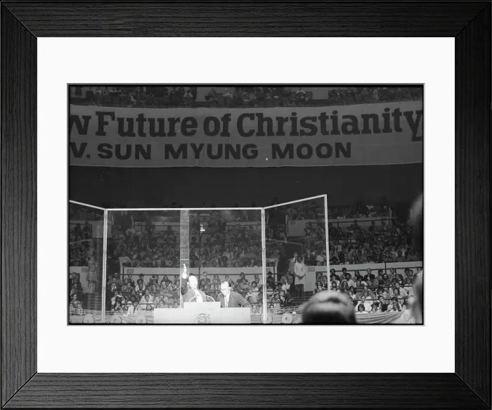 Framed Print : Reverend Sun Myung Moon at Rally Framed Print : Reverend Sun Myung Moon at Rally
