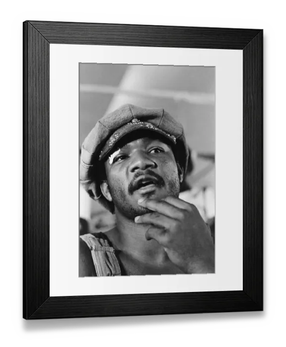 Framed Print : George Foreman Speaking at Press Conference Framed Print : George Foreman Speaking at Press Conference