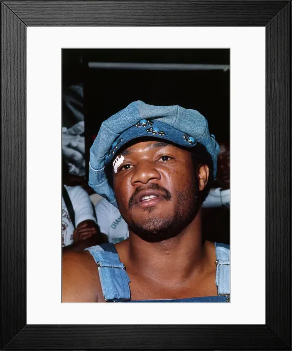 Framed Print : George Foreman with Bandage over Eye Framed Print : George Foreman with Bandage over Eye