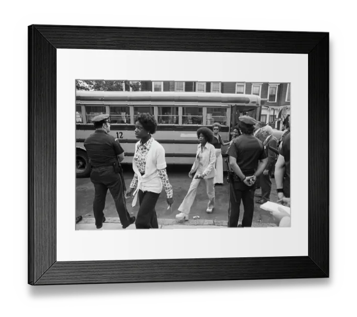 Framed Print : Students Getting Off Bus Framed Print : Students Getting Off Bus