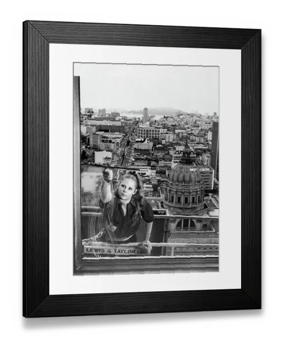 Framed Print : Professional Window Washer Framed Print : Professional Window Washer