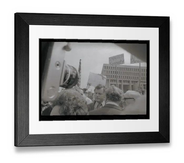 Framed Print : Edward M. Kennedy at a Protest