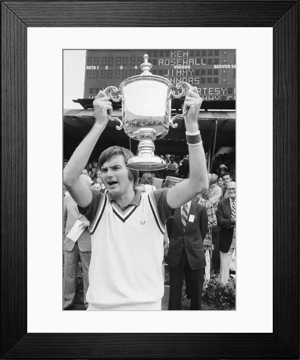 Framed Print : Jimmy Connors with US Open Trophy Framed Print : Jimmy Connors with US Open Trophy