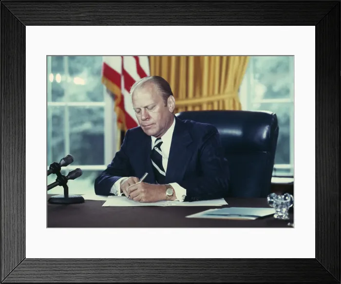 Framed Print : President Ford Signing Nixon Pardon Framed Print : President Ford Signing Nixon Pardon
