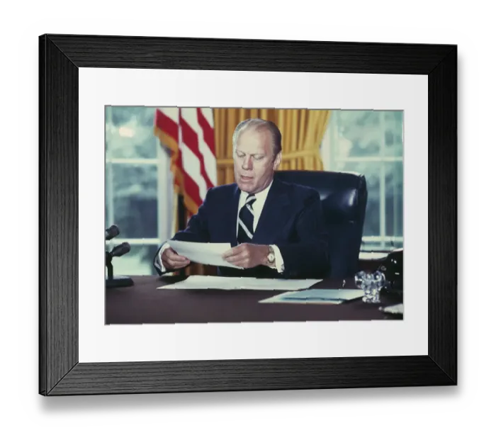 Framed Print : President Ford Signing Nixon Pardon Framed Print : President Ford Signing Nixon Pardon
