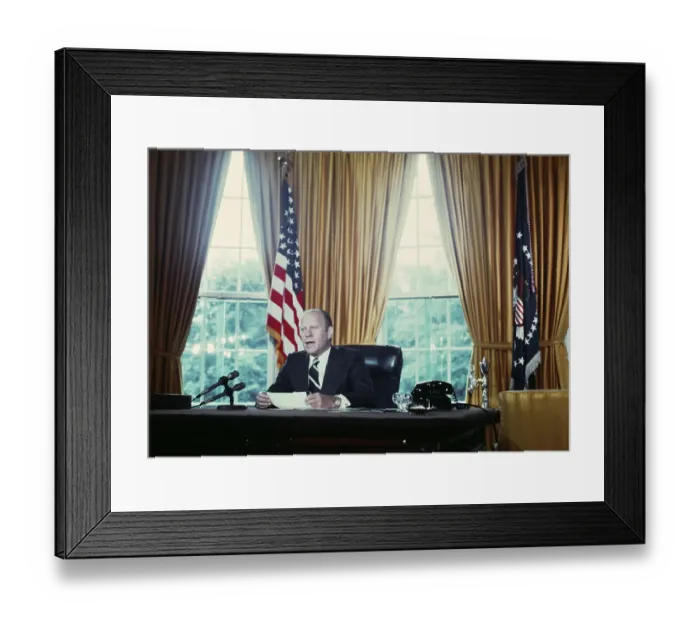 Framed Print : President Ford Announces Nixon Pardon Framed Print : President Ford Announces Nixon Pardon