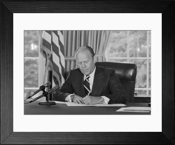 Framed Print : President Ford Signs Richard Nixon's Pardon Framed Print : President Ford Signs Richard Nixon's Pardon
