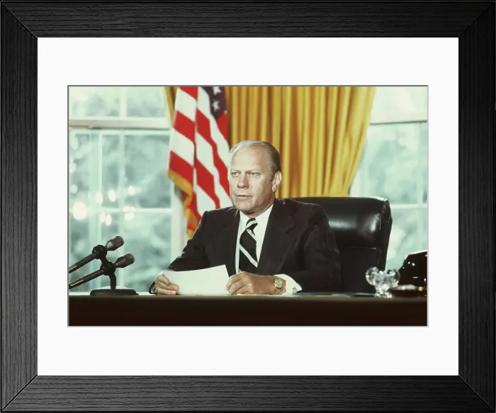 Framed Print : President Ford Reading a Statement Framed Print : President Ford Reading a Statement