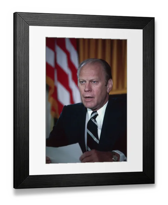 Framed Print : President Ford Reading a Statement Framed Print : President Ford Reading a Statement