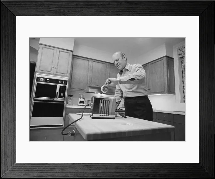 Framed Print : President Ford Toasting English Muffin Framed Print : President Ford Toasting English Muffin
