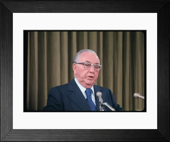 Framed Print : Richard Daley Holding Press Conference Framed Print : Richard Daley Holding Press Conference