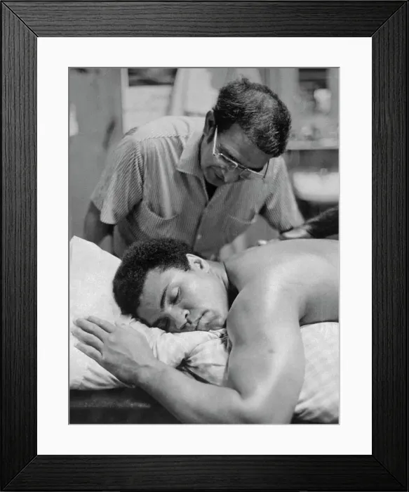 Framed Print : Angelo Dundee Massaging Muhammad Ali Framed Print : Angelo Dundee Massaging Muhammad Ali