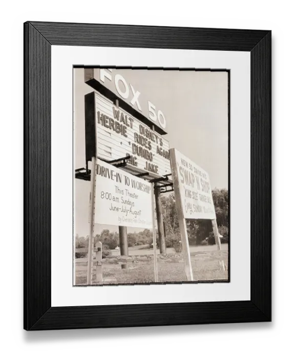 Framed Print : Drive-In Church Sign Framed Print : Drive-In Church Sign