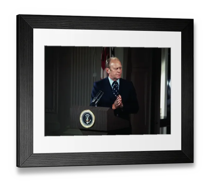 Framed Print : President Ford Speaking at a News Conference