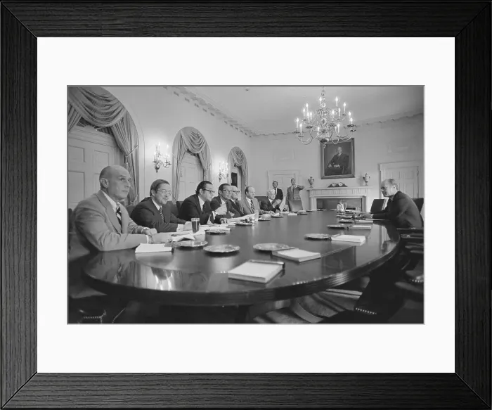Framed Print : Gerald Ford Meeting with Economic Advisers Framed Print : Gerald Ford Meeting with Economic Advisers