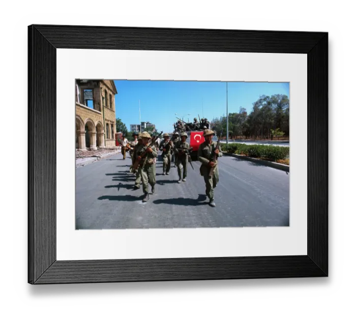 Framed Print : Soldiers on City Street Framed Print : Soldiers on City Street