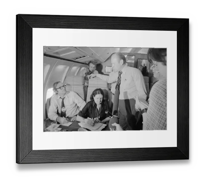 Framed Print : Helen Thomas with President Ford in Airplane Framed Print : Helen Thomas with President Ford in Airplane