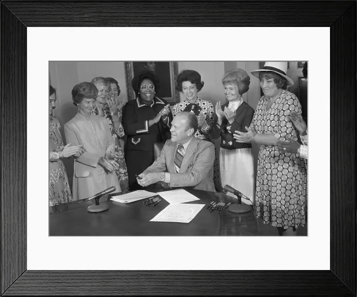 Framed Print : President Gerald Ford Signing Women equality Bill Framed Print : President Gerald Ford Signing Women equality Bill