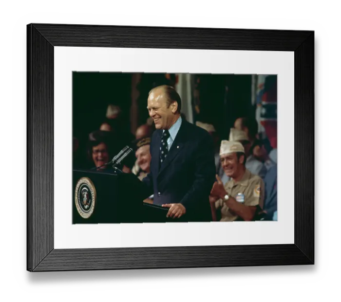 Framed Print : President Ford Addresses Veterans