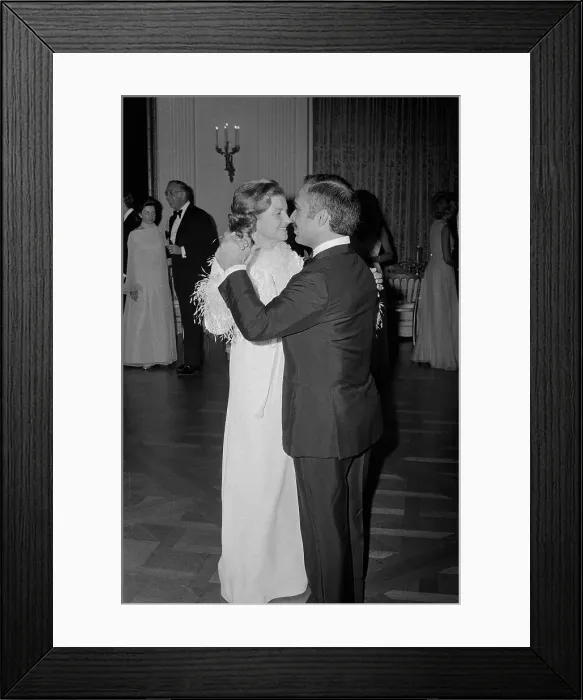 Framed Print : Betty Ford Dancing with King Hussein