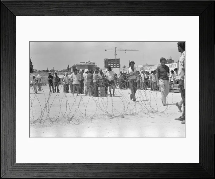 Framed Print : Prisoners On Food Line Behind Barbed Wir Framed Print : Prisoners On Food Line Behind Barbed Wir