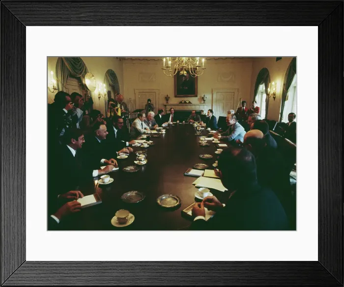 Framed Print : President Ford Meets With Cabinet