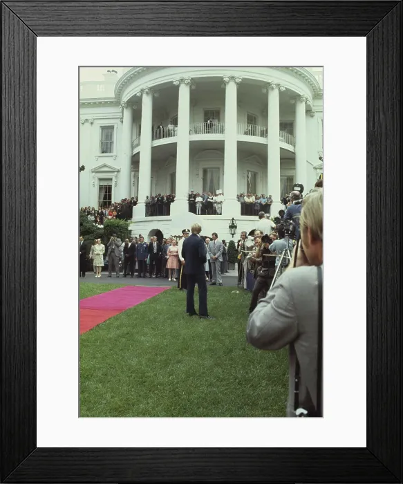 Framed Print : Staff On White House Lawn And Balcony Framed Print : Staff On White House Lawn And Balcony
