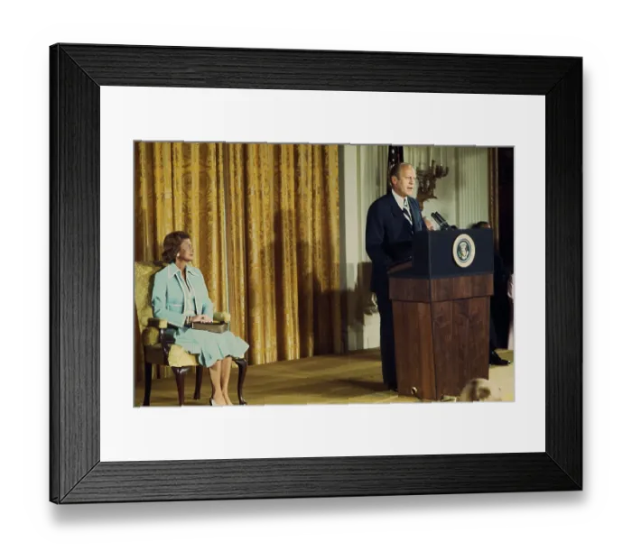 Framed Print : Gerald Ford's Swearing-in Ceremony, 1974 Framed Print : Gerald Ford's Swearing-in Ceremony, 1974