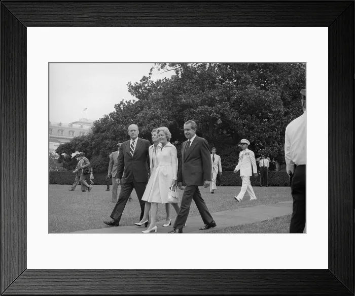 Framed Print : Pat Nixon and Betty Ford Being Escorted Across White House Lawn Framed Print : Pat Nixon and Betty Ford Being Escorted Across White House Lawn
