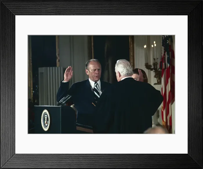 Framed Print : Gerald Ford Taking Oath Framed Print : Gerald Ford Taking Oath