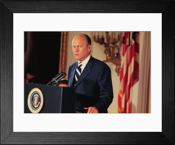 Framed Print : Gerald Ford Speaking to Crowd Framed Print : Gerald Ford Speaking to Crowd