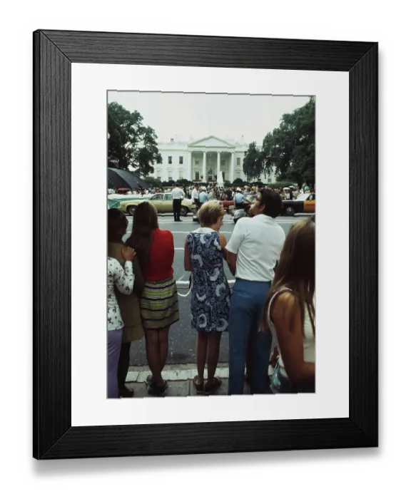 Framed Print : Crowds Outside White House Framed Print : Crowds Outside White House