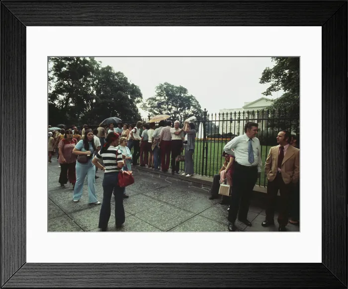 Framed Print : Crowds Outside White House Framed Print : Crowds Outside White House