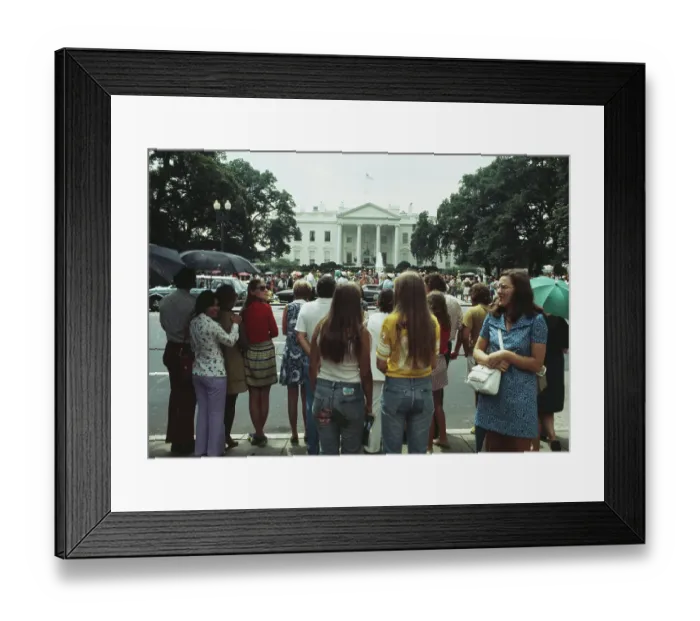 Framed Print : Crowds Outside White House