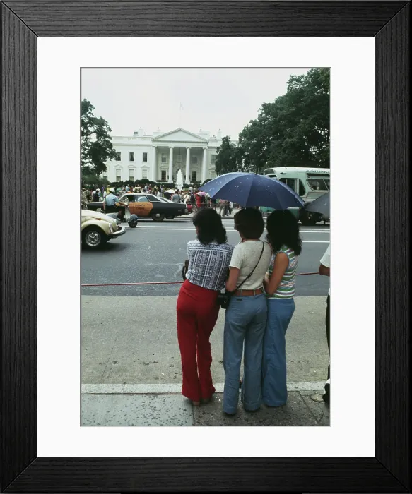 Framed Print : Crowds Outside White House Framed Print : Crowds Outside White House