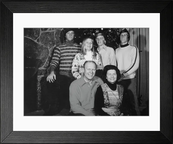 Framed Print : Portrait of Gerald Ford and His Family Smiling for Camera