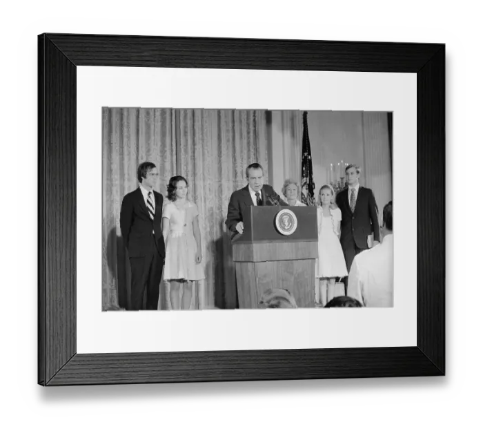 Framed Print : President Richard Nixon Speaking at Podium Framed Print : President Richard Nixon Speaking at Podium