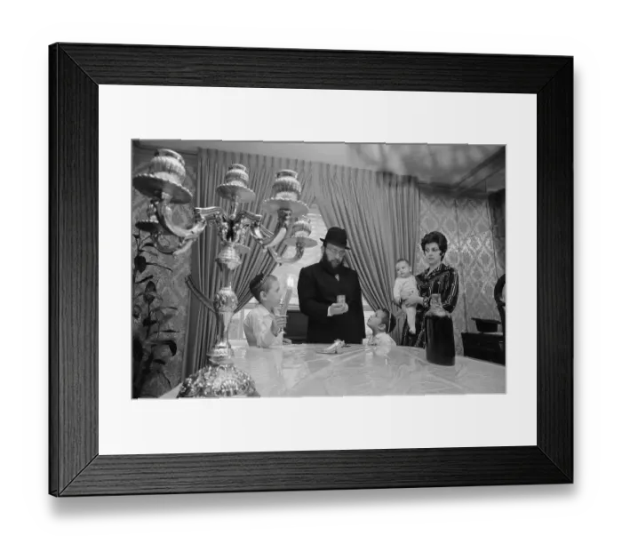 Framed Print : Rabbi Butman And Family In Home Framed Print : Rabbi Butman And Family In Home