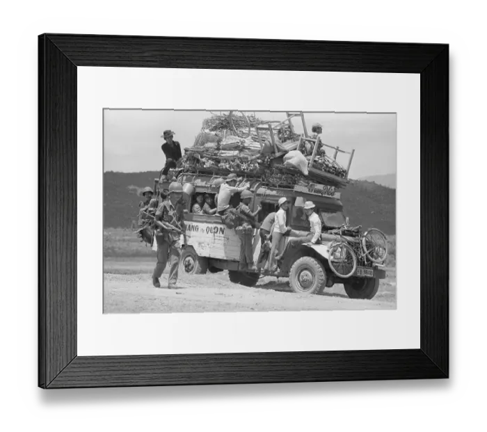Framed Print : Mini Bus Of Vietnamese Refugees Framed Print : Mini Bus Of Vietnamese Refugees